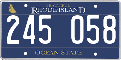 RI license plate 245058