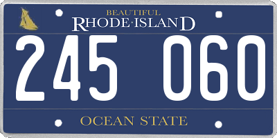 RI license plate 245060