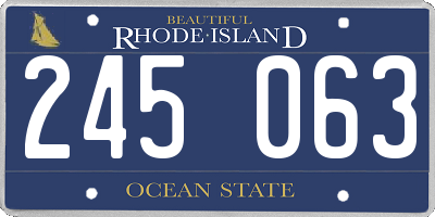 RI license plate 245063