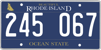 RI license plate 245067