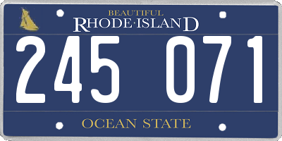 RI license plate 245071