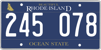 RI license plate 245078