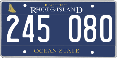 RI license plate 245080