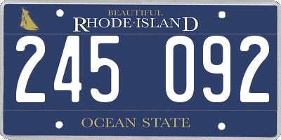 RI license plate 245092