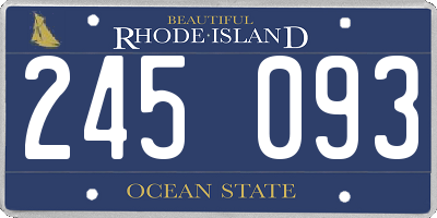 RI license plate 245093