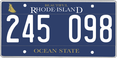 RI license plate 245098