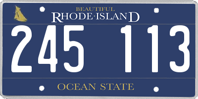 RI license plate 245113