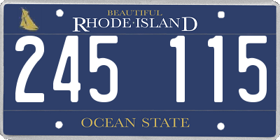 RI license plate 245115