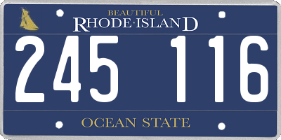 RI license plate 245116