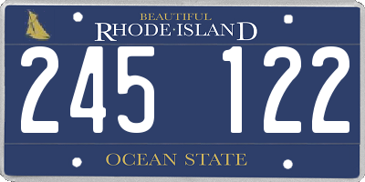 RI license plate 245122