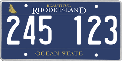 RI license plate 245123