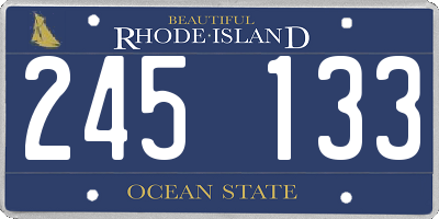RI license plate 245133
