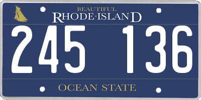 RI license plate 245136