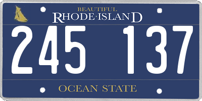 RI license plate 245137