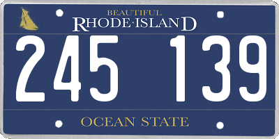 RI license plate 245139