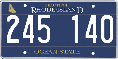 RI license plate 245140