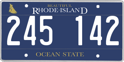 RI license plate 245142