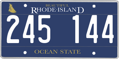 RI license plate 245144