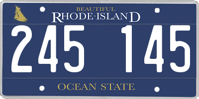 RI license plate 245145