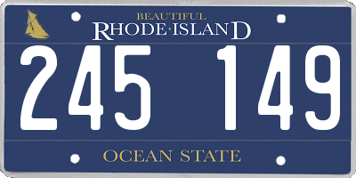 RI license plate 245149