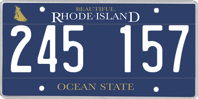 RI license plate 245157