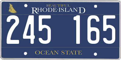RI license plate 245165
