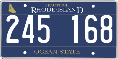 RI license plate 245168