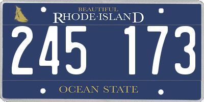 RI license plate 245173