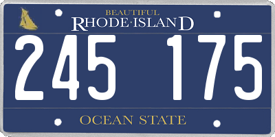 RI license plate 245175