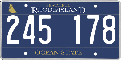RI license plate 245178