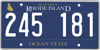 RI license plate 245181