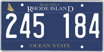 RI license plate 245184