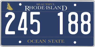 RI license plate 245188