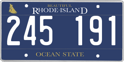 RI license plate 245191