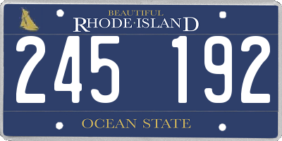RI license plate 245192