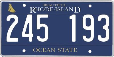 RI license plate 245193