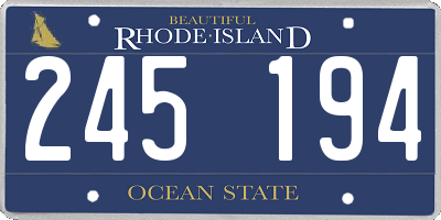RI license plate 245194