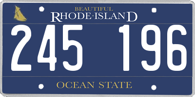 RI license plate 245196