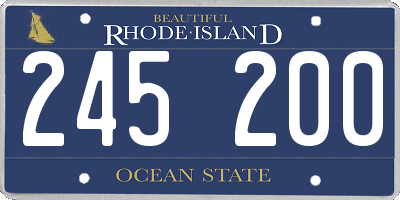 RI license plate 245200