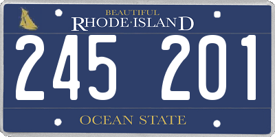 RI license plate 245201