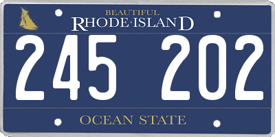 RI license plate 245202