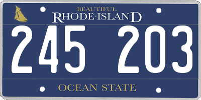RI license plate 245203