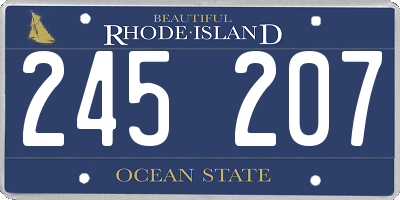 RI license plate 245207