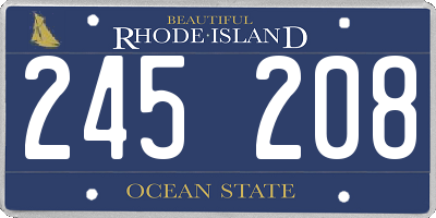 RI license plate 245208