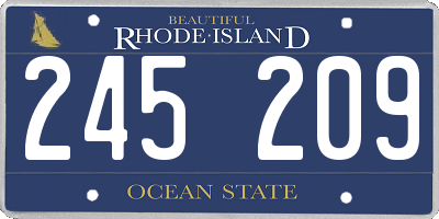 RI license plate 245209