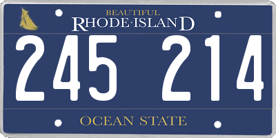 RI license plate 245214