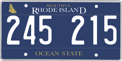 RI license plate 245215