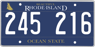 RI license plate 245216