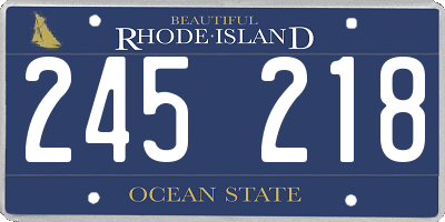 RI license plate 245218