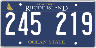 RI license plate 245219